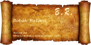 Bobák Roland névjegykártya